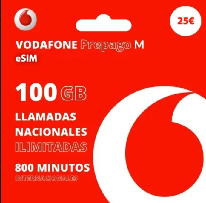 eSIM Vodafone Prepago Turista 100GB